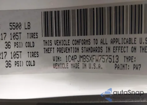 2015 Jeep Cherokee Trailhawk z USA, uszkodzony, nr VIN 1C4PJMBSXFW757513